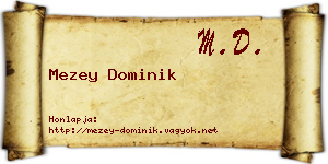 Mezey Dominik névjegykártya